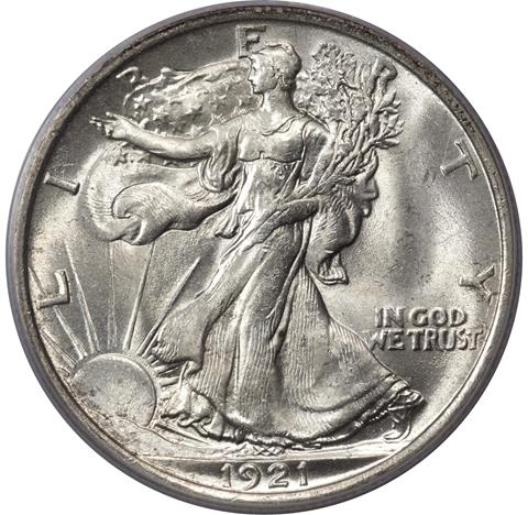 1921 WALKING LIBERTY 50C