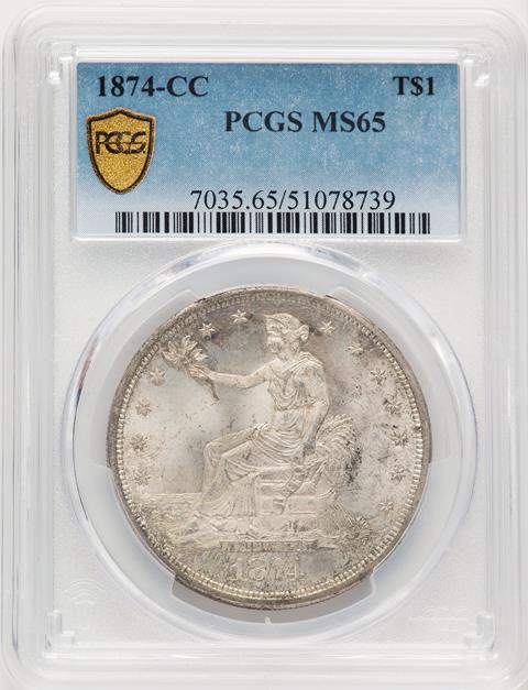 Picture of 1874-CC TRADE T$1 MS65 