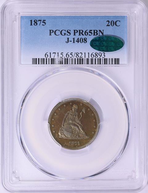 Picture of 1875 20C J-1408 PR65 Brown
