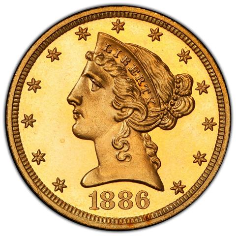 1886 LIBERTY $5