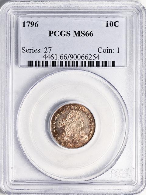 Picture of 1796 DRAPED BUST 10C, SMALL EAGLE MS66 