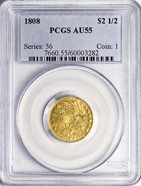 Picture of 1808 CAPPED BUST $2.5 AU55 