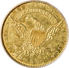 Picture of 1834 CAPPED BUST $5, CAPPED-PLAIN 4 MS62 