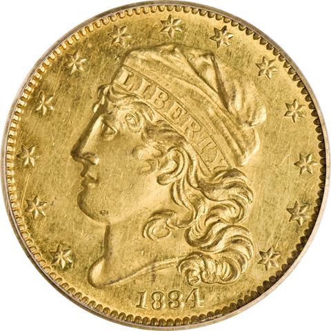 1834 CAPPED BUST $5