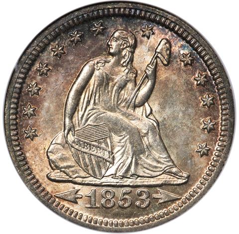 1853-O LIBERTY SEATED 25C