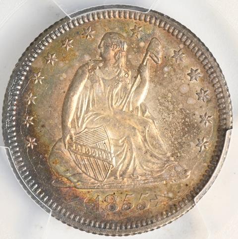 1855-O LIBERTY SEATED 25C