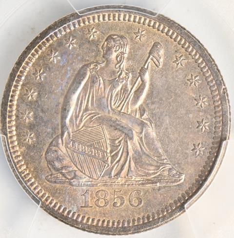 1856-S LIBERTY SEATED 25C