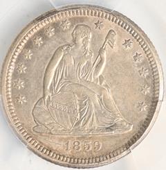 Picture of 1859-S LIBERTY SEATED 25C, NO MOTTO AU55 