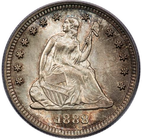 Picture of 1888-S LIBERTY SEATED 25C, MOTTO MS67 