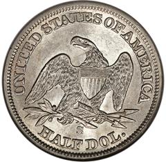 Picture of 1855-S LIBERTY SEATED 50C, ARROWS MS62 