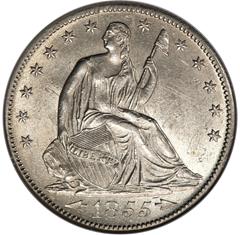 Picture of 1855-S LIBERTY SEATED 50C, ARROWS MS62 