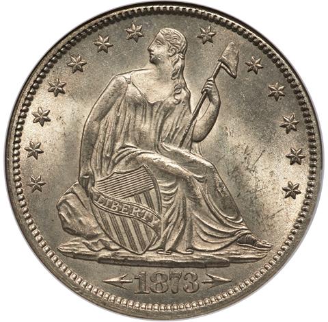 Picture of 1873-CC LIBERTY SEATED 50C, ARROWS MS64 