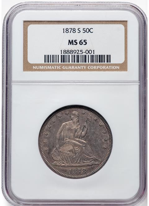 Picture of 1878-S LIBERTY SEATED 50C, MOTTO MS65 