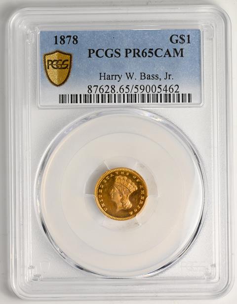 Picture of 1878 GOLD G$1, TYPE 3 PR65 Cameo