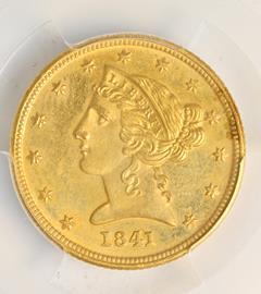 Picture of 1841-D LIBERTY $5, SMALL D MS63 