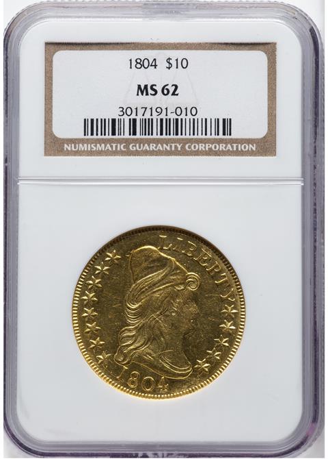 Picture of 1804 DRAPED BUST $10, CROSS 4 MS62 