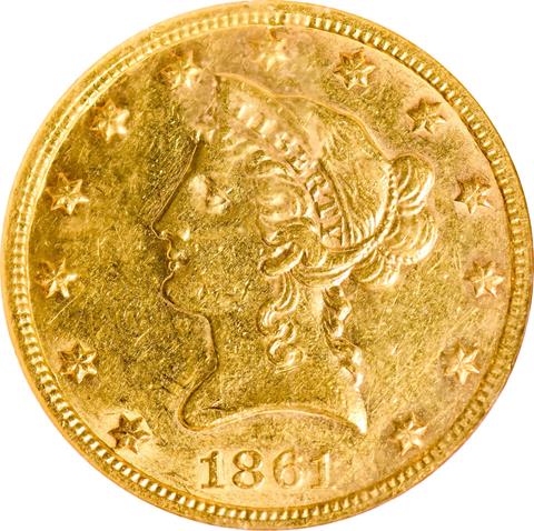 1861-S LIBERTY HEAD $10