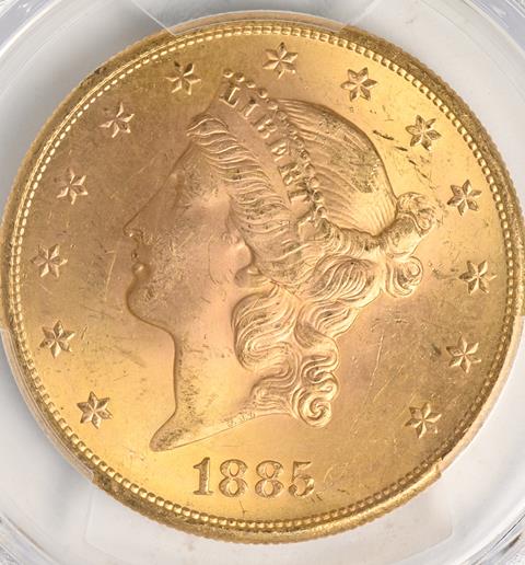 1885-S LIBERTY HEAD $20