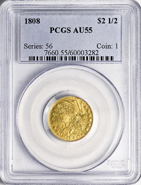 Picture of 1808 CAPPED BUST $2.5 AU55 