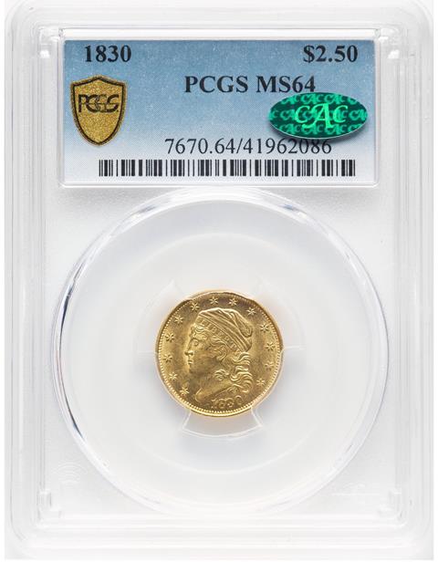Picture of 1830 CAPPED BUST $2.5 MS64 
