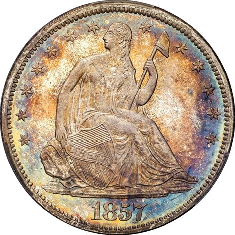 1857 LIBERTY SEATED 50C