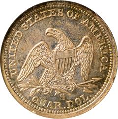 Picture of 1858-S LIBERTY SEATED 25C, NO MOTTO AU58 