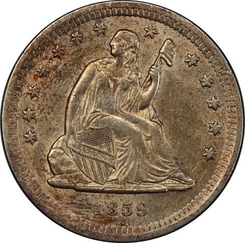 1859-S LIBERTY SEATED 25C