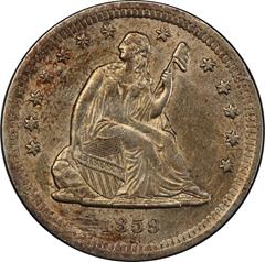 Picture of 1859-S LIBERTY SEATED 25C, NO MOTTO AU58 