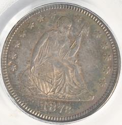 Picture of 1873 LIBERTY SEATED 25C, NO ARROWS, CLOSED 3 AU58 
