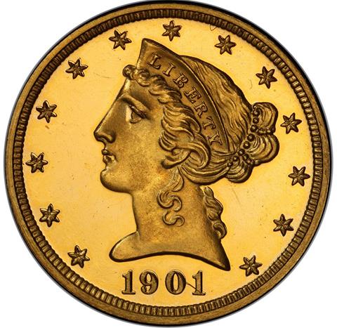 1901 LIBERTY $5