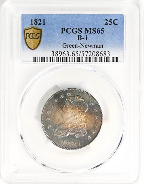 Picture of 1821 CAPPED BUST 25C MS65 