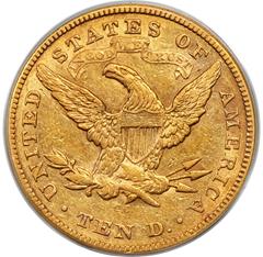 Picture of 1875-CC LIBERTY HEAD $10 AU50 