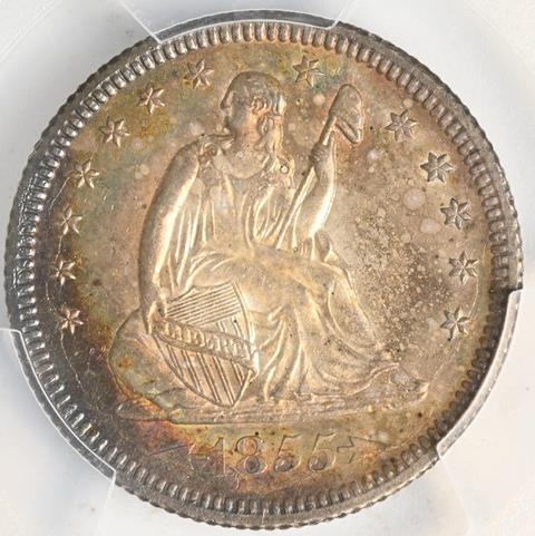 1855-O LIBERTY SEATED 25C