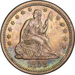 Picture of 1858-S LIBERTY SEATED 25C, NO MOTTO AU58 