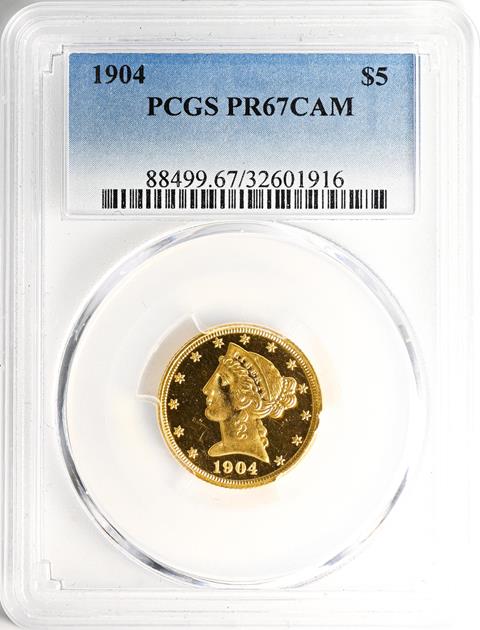 Picture of 1904 LIBERTY $5 PR67 Cameo
