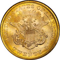 Picture of 1857-S LIBERTY HEAD $20 MS65+ 