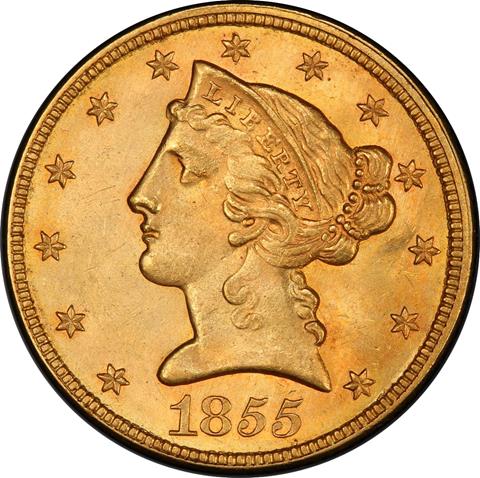 1855 LIBERTY $5