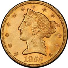 Picture of 1855 LIBERTY $5 MS64+ 