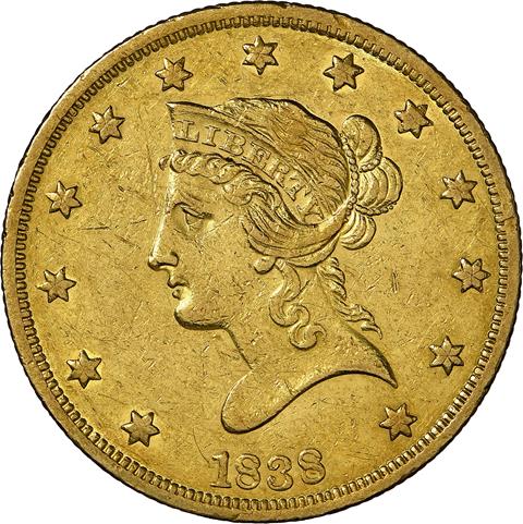 1838 LIBERTY HEAD $10