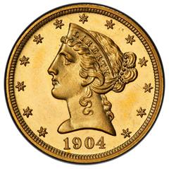 Picture of 1904 LIBERTY $5 PR64 Cameo