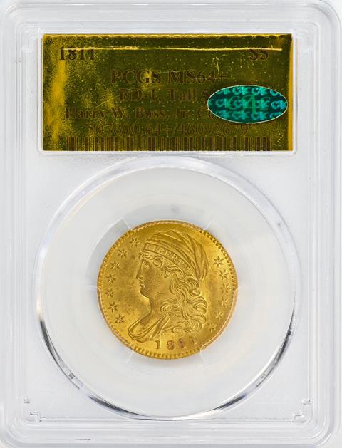 Picture of 1811 CAPPED BUST $5, TALL 5 MS64+ 