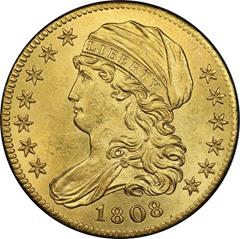 Picture of 1808 CAPPED BUST $5 MS64+ 