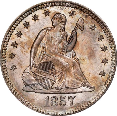 1857-O LIBERTY SEATED 25C