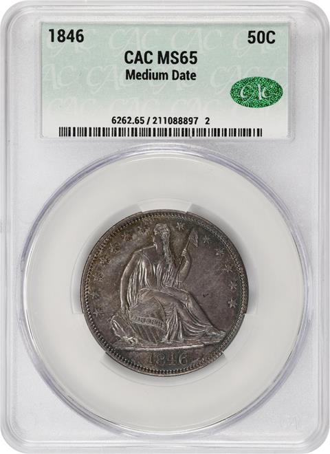 Picture of 1846 LIBERTY SEATED 50C, MEDIUM DATE MS65 