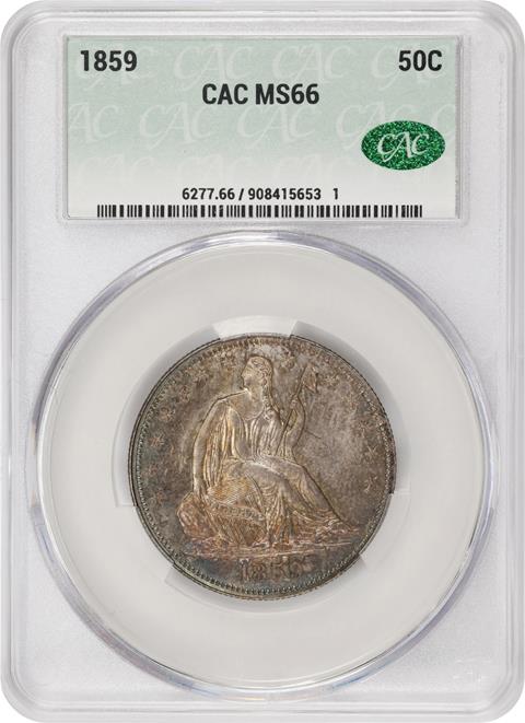 Picture of 1859 LIBERTY SEATED 50C, NO MOTTO MS66 