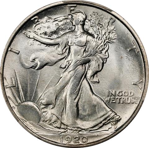 1920-S WALKING LIBERTY 50C