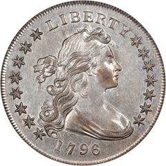 Picture of 1796 DRAPED BUST $1, SMALL DATE, LG LET AU58 