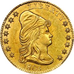 Picture of 1805 DRAPED BUST $2.5 MS63 