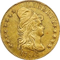 Picture of 1798 DRAPED BUST $5, LARGE 8, 14 ST REV MS60 