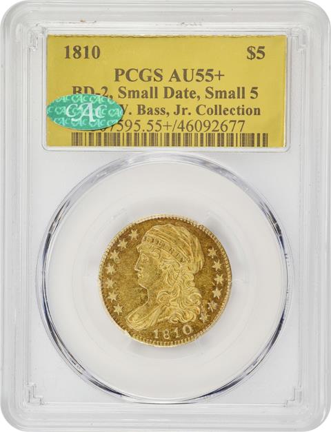 Picture of 1810 CAPPED BUST $5, SMALL DATE, SMALL 5 MS55+ 